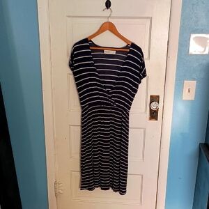 Carve Designs Navy and White Sundress Knit Med